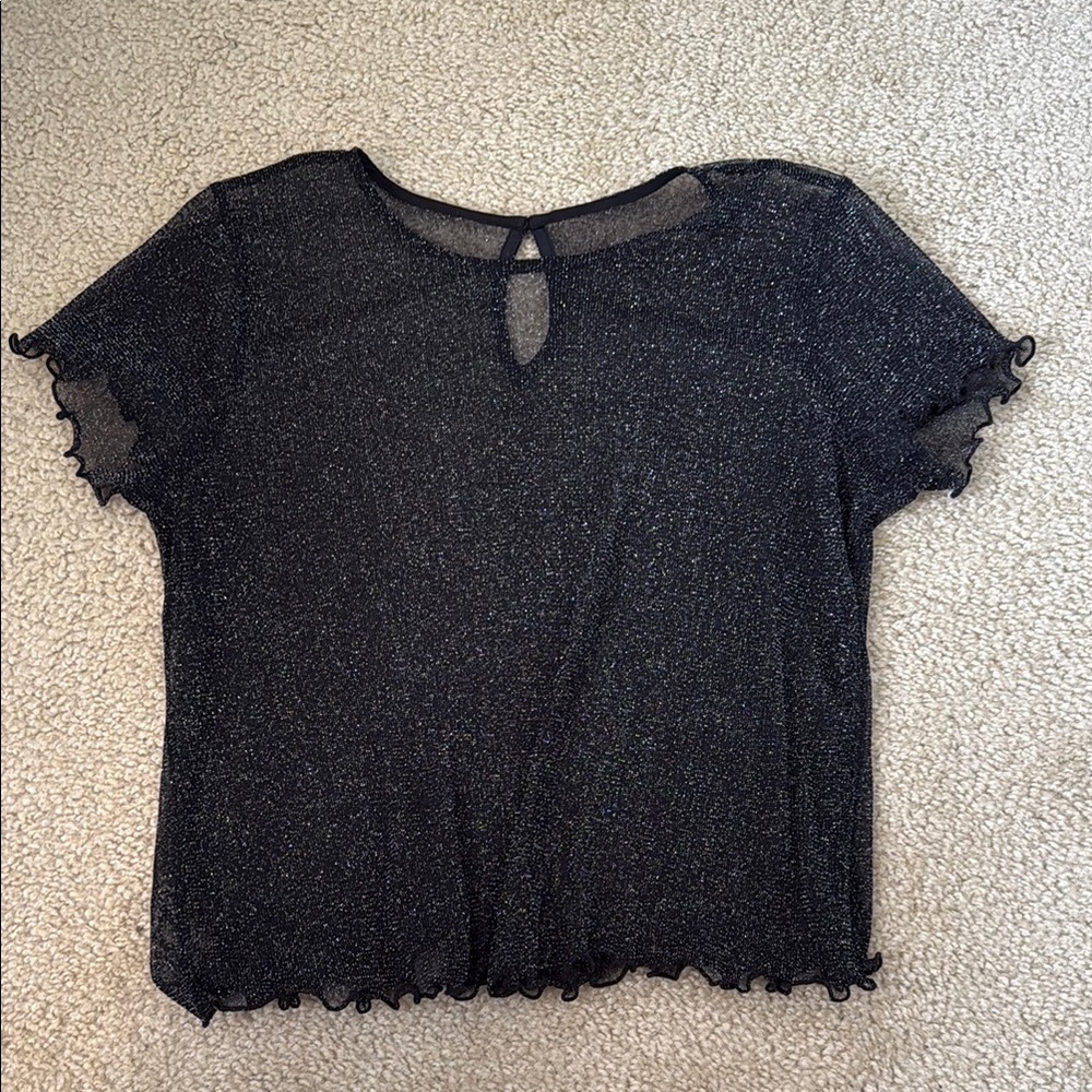 Sparkly Black Sheer Top